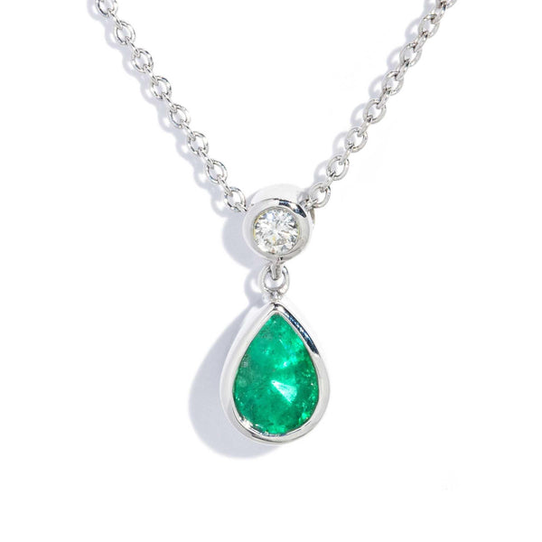 Gracie Reinvented Emerald & Diamond Necklet 18ct White Gold