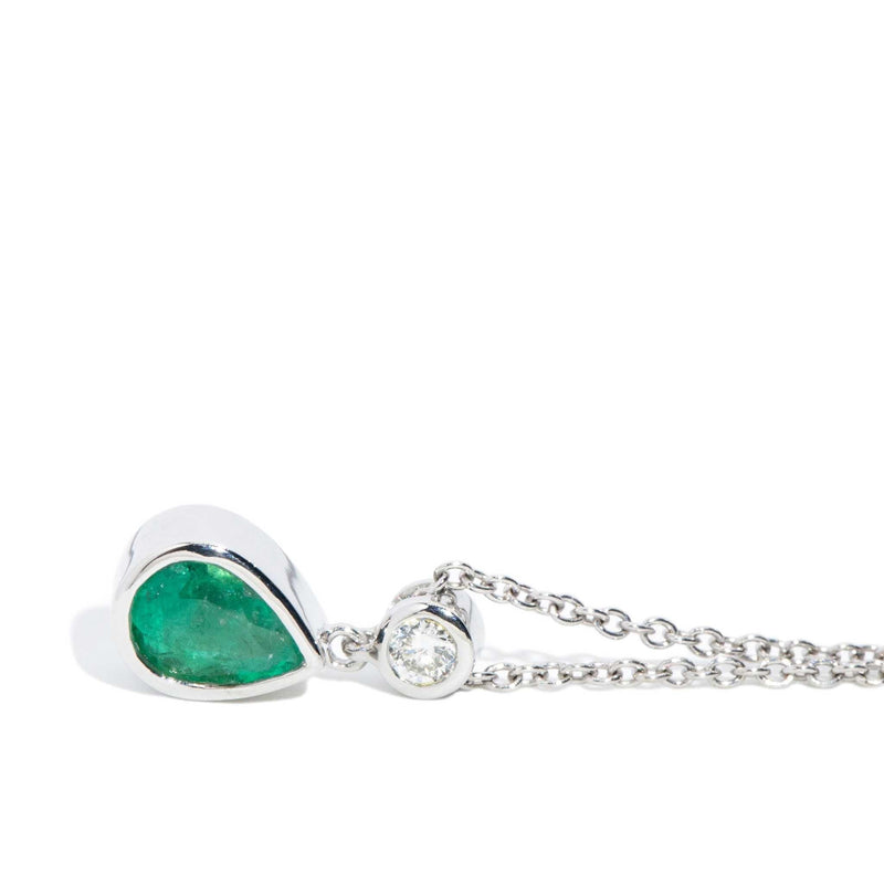 Gracie Reinvented Emerald & Diamond Necklet 18ct White Gold