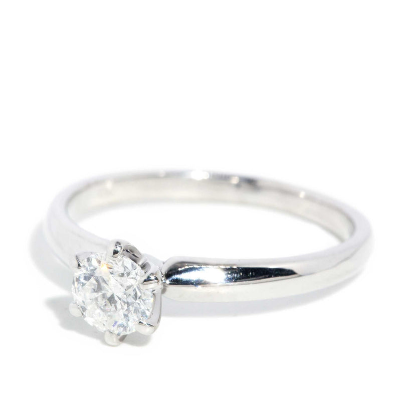 Greta Diamond Solitaire Ring 18ct White Gold