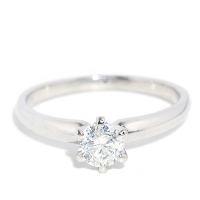 Greta Diamond Solitaire Ring 18ct White Gold