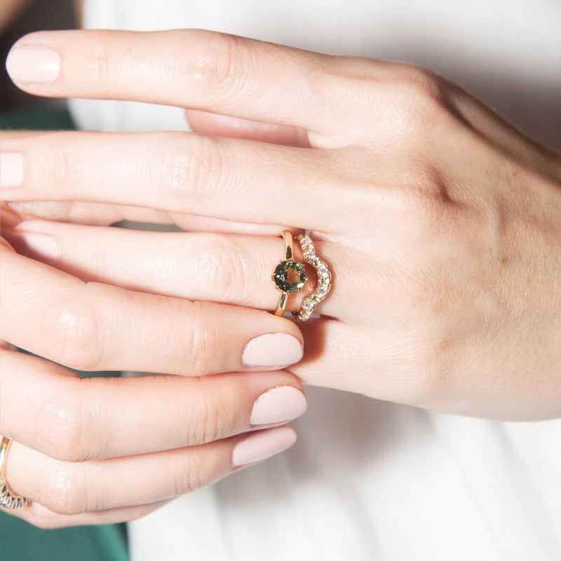 Hailey Peridot & Diamond Ring 18ct Rose Gold