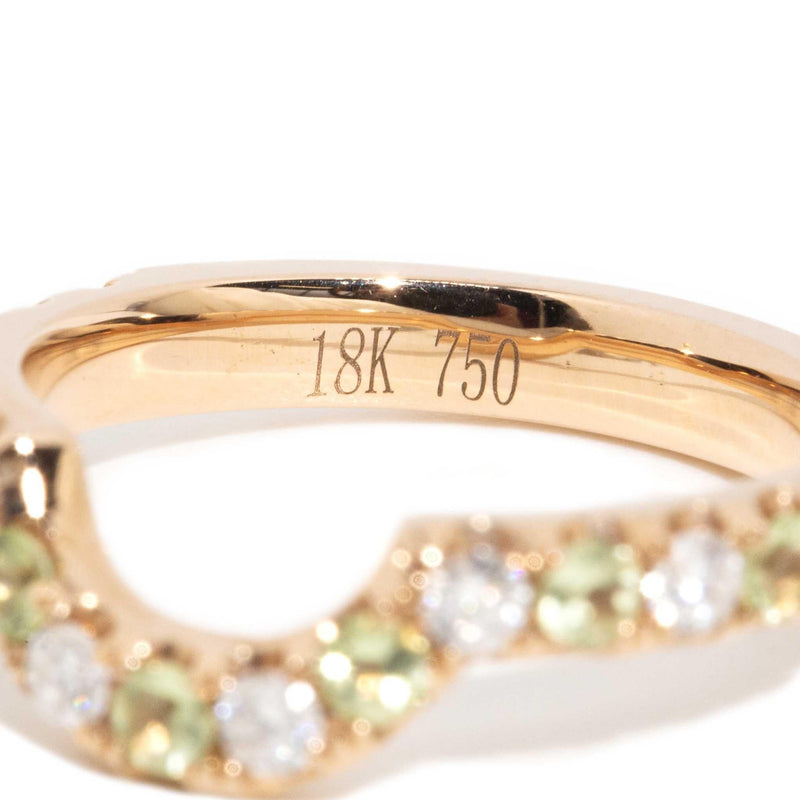 Hailey Peridot & Diamond Ring 18ct Rose Gold