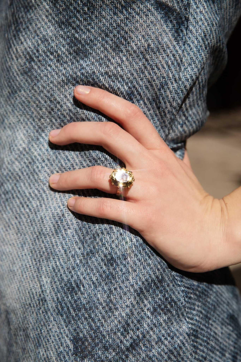 Harley 1970s Citrine Cocktail Ring 18ct Yellow Gold