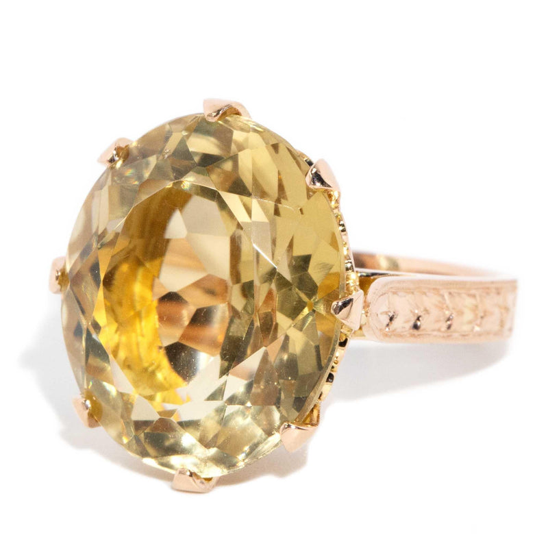 Harley 1970s Citrine Cocktail Ring 18ct Yellow Gold