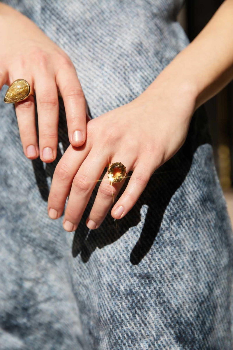 Harley 1970s Citrine Cocktail Ring 18ct Yellow Gold