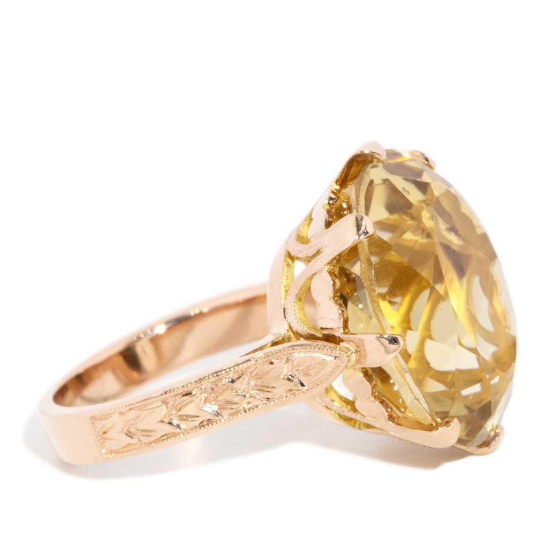 Harley 1970s Citrine Cocktail Ring 18ct Yellow Gold