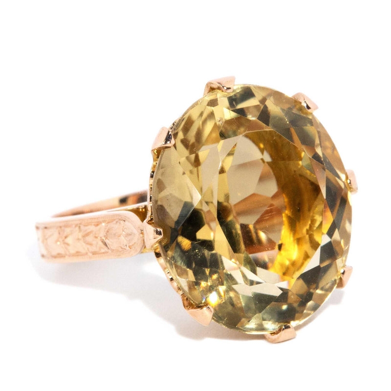 Harley 1970s Citrine Cocktail Ring 18ct Yellow Gold