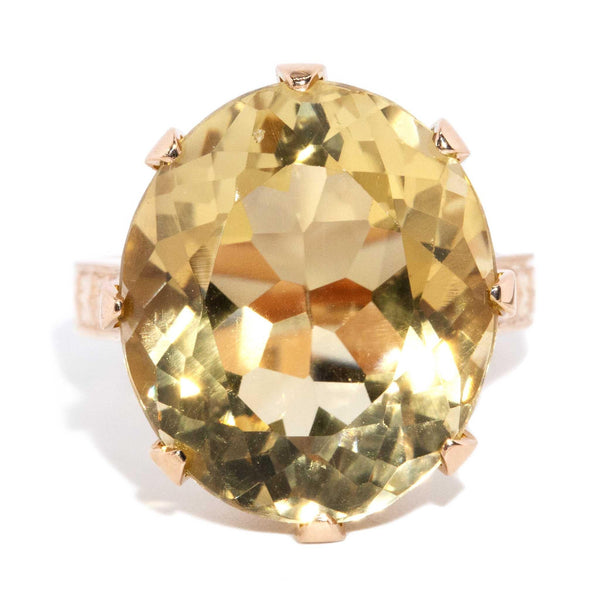 Harley 1970s Citrine Cocktail Ring 18ct Yellow Gold