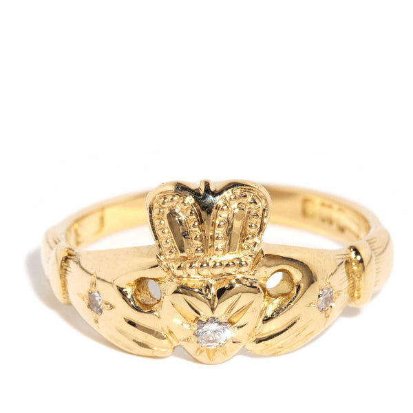 Harmon Diamond Claddagh Ring 9ct Gold