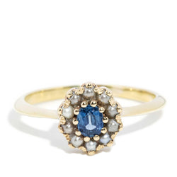 Hazel 14ct Ceylon Sapphire & Seed Pearl Ring (OB)