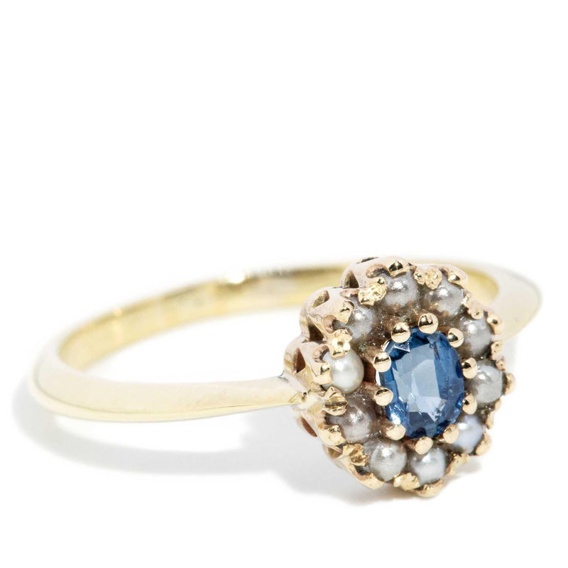 Hazel 14ct Ceylon Sapphire & Seed Pearl Ring (OB)