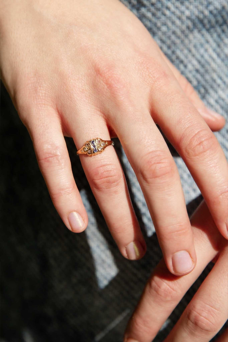 Henrietta 1922 Sapphire & Diamond Ring 18ct Gold