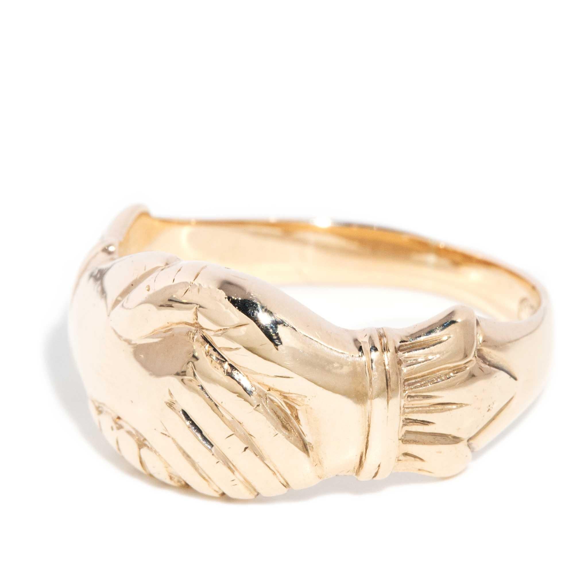 Idzi 1970s Fede Ring 9ct Rose Gold