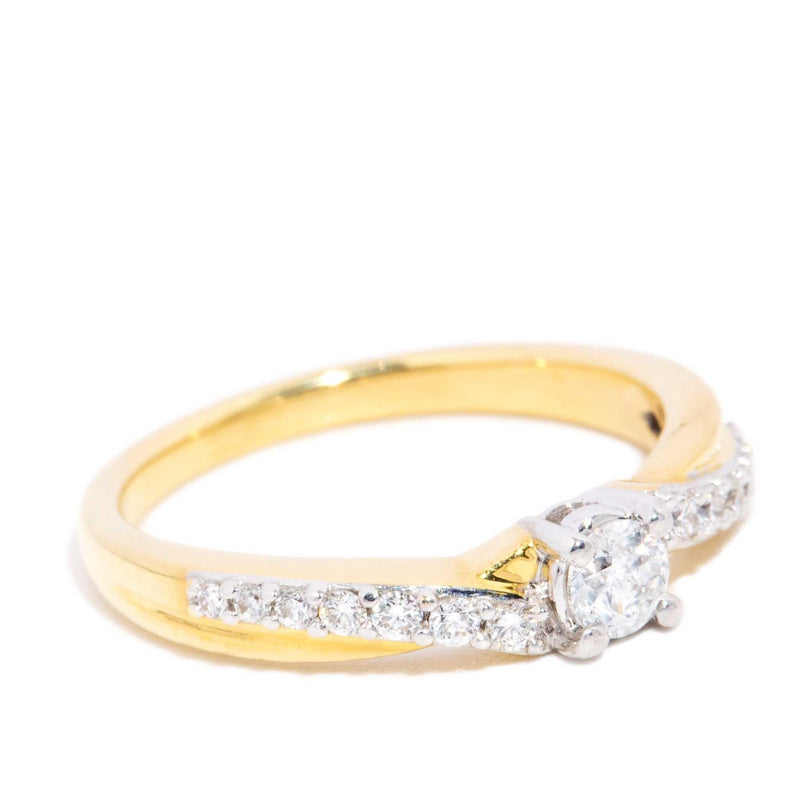 Igraine Diamond Crossover Ring 18ct Gold