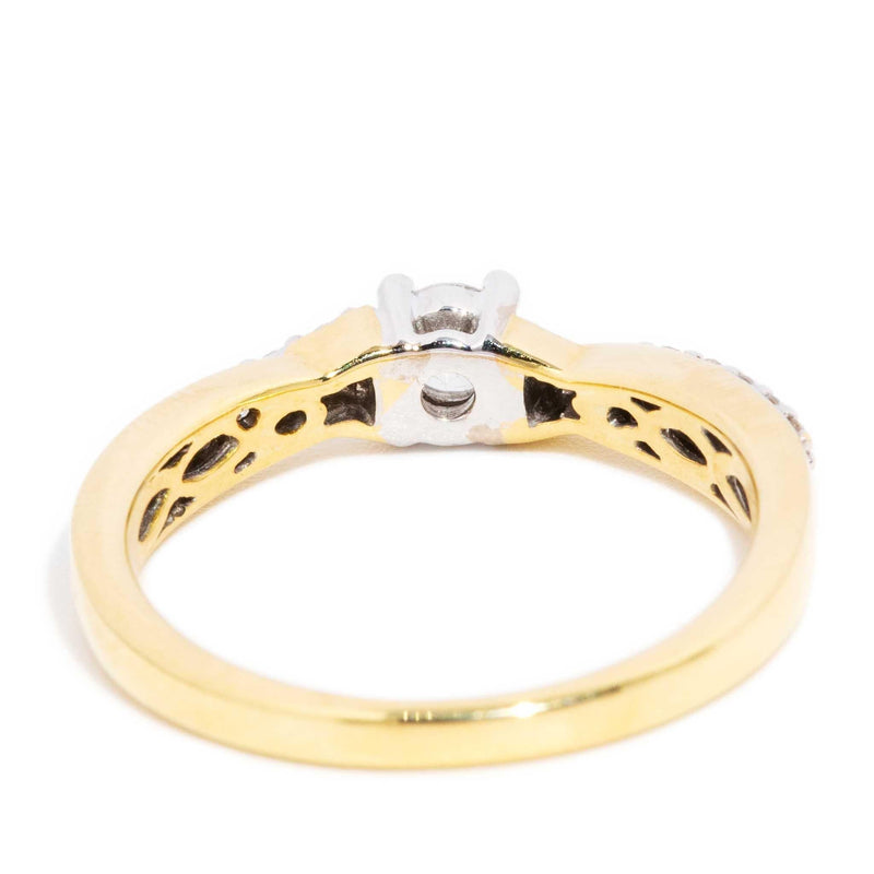 Igraine Diamond Crossover Ring 18ct Gold