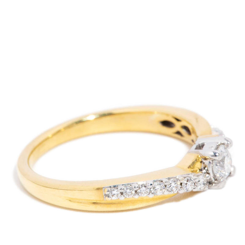 Igraine Diamond Crossover Ring 18ct Gold