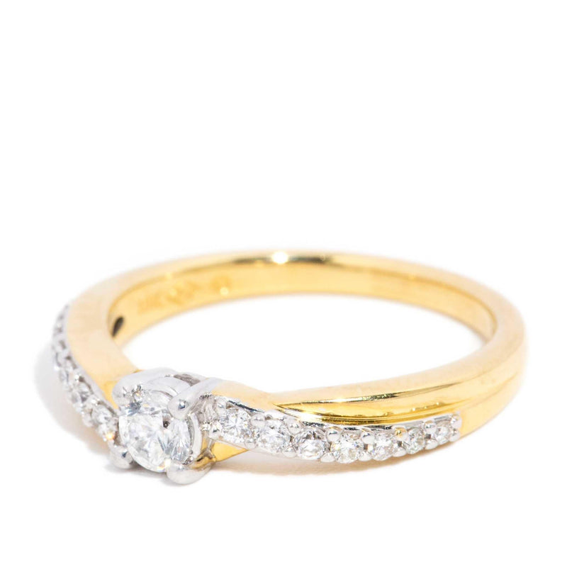 Igraine Diamond Crossover Ring 18ct Gold