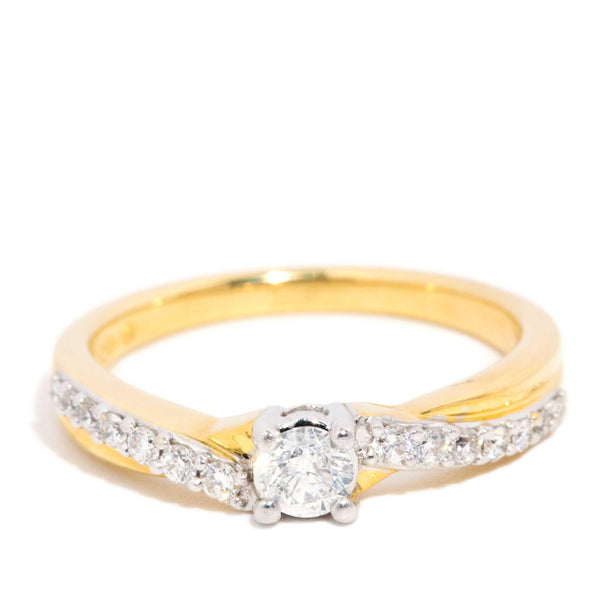 Igraine Diamond Crossover Ring 18ct Gold