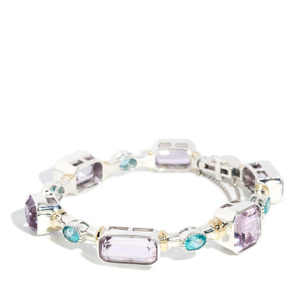 Inika Kunzite & Apatite Bangle 18ct White Gold