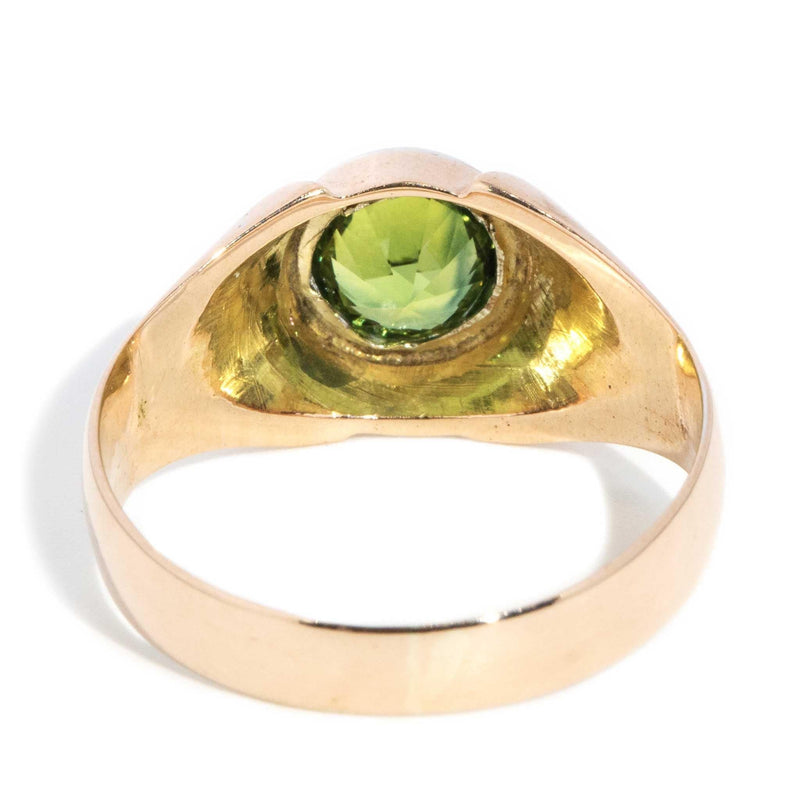 Irati 1970s 1.20 Carat Green Sapphire Ring 14ct Rose Gold