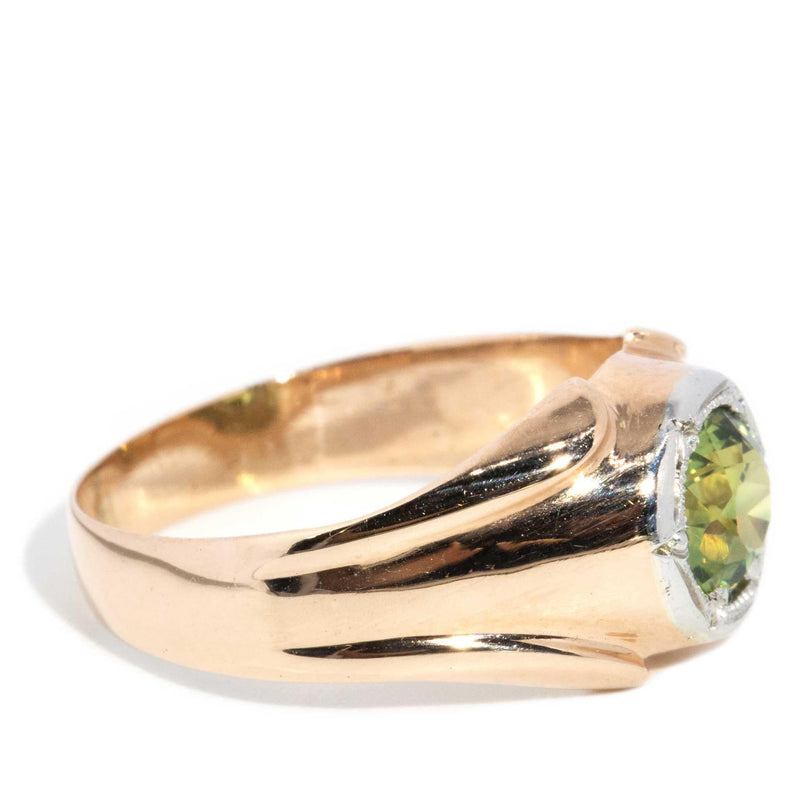 Irati 1970s 1.20 Carat Green Sapphire Ring 14ct Rose Gold