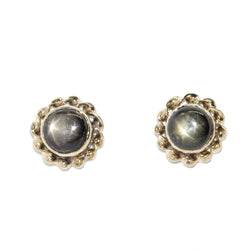 Izzie 1980s Star Sapphire Cabochon Studs 18ct