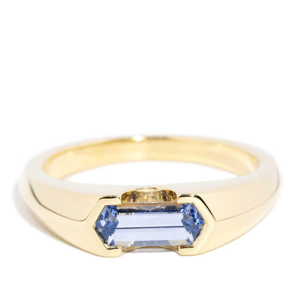 Jacinthe 0.78ct Blue Sapphire Knife Edge Ring 18ct Gold