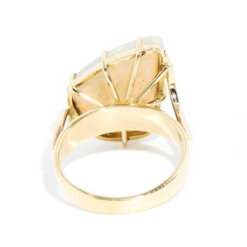 Jaina 1970s Freeform Crystal Opal Ring 18ct Gold