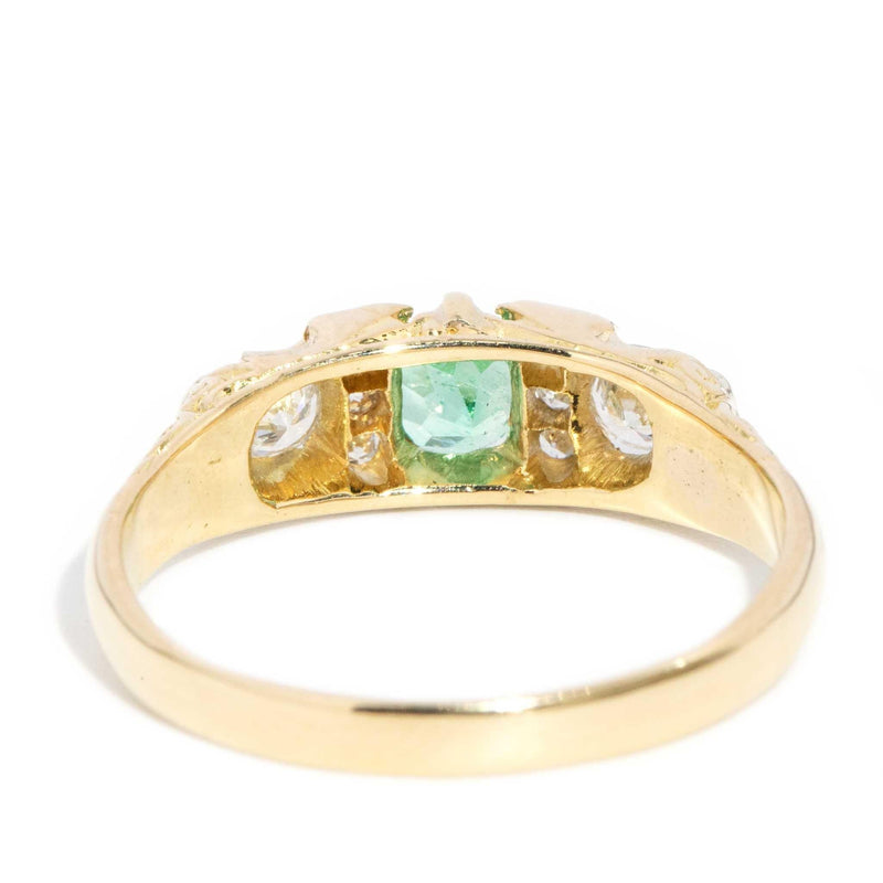 Jamie 1950s Emerald & Diamond Ring 18ct Gold