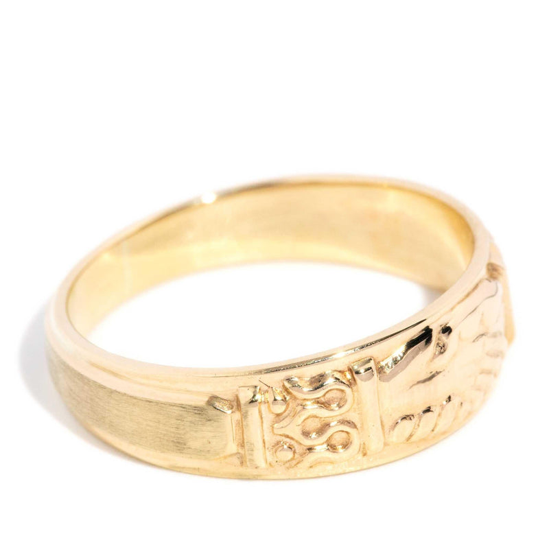 Janella 1980s Patterned Fede Ring 9ct Gold