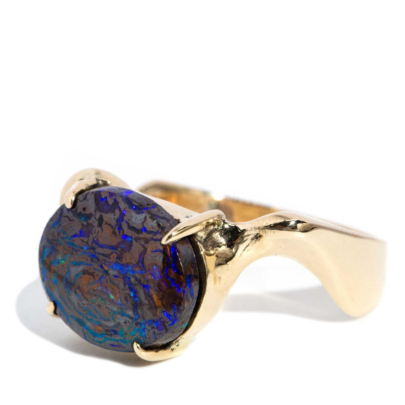 Jean 1980s Boulder Opal Ring 14ct Gold