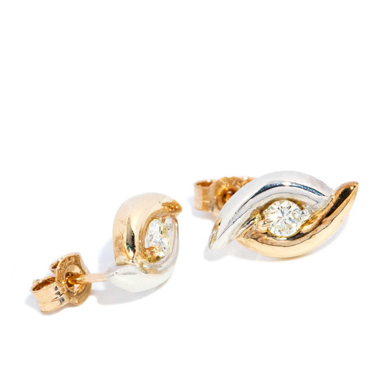 Jemima 1990s Diamond Stud Earrings 9ct Gold