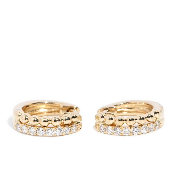 Jianna Diamond Huggie Earrings 9ct Gold