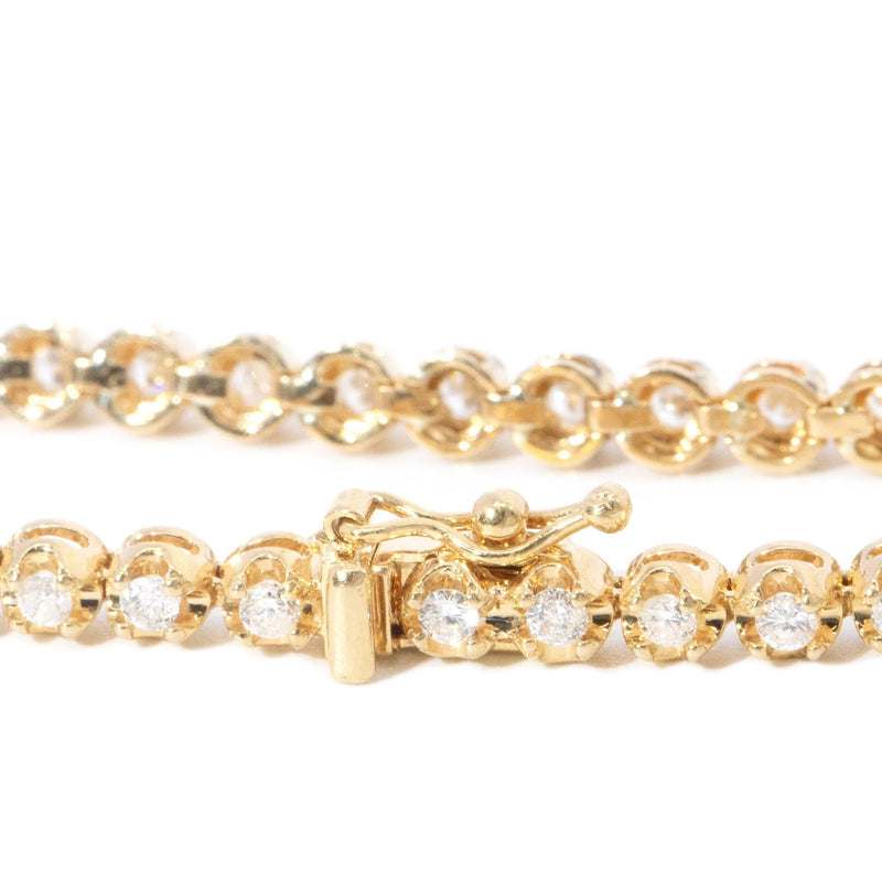 Contemporary Diamond Tennis Bracelet 18 Carat Yellow Gold