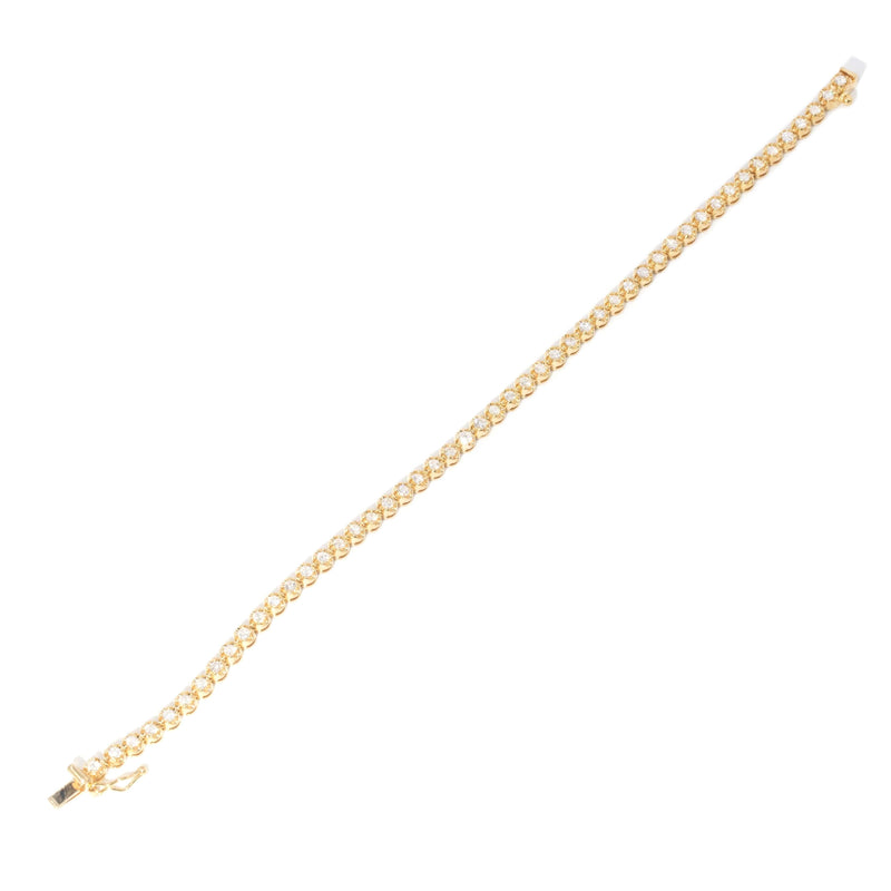 Contemporary Diamond Tennis Bracelet 18 Carat Yellow Gold