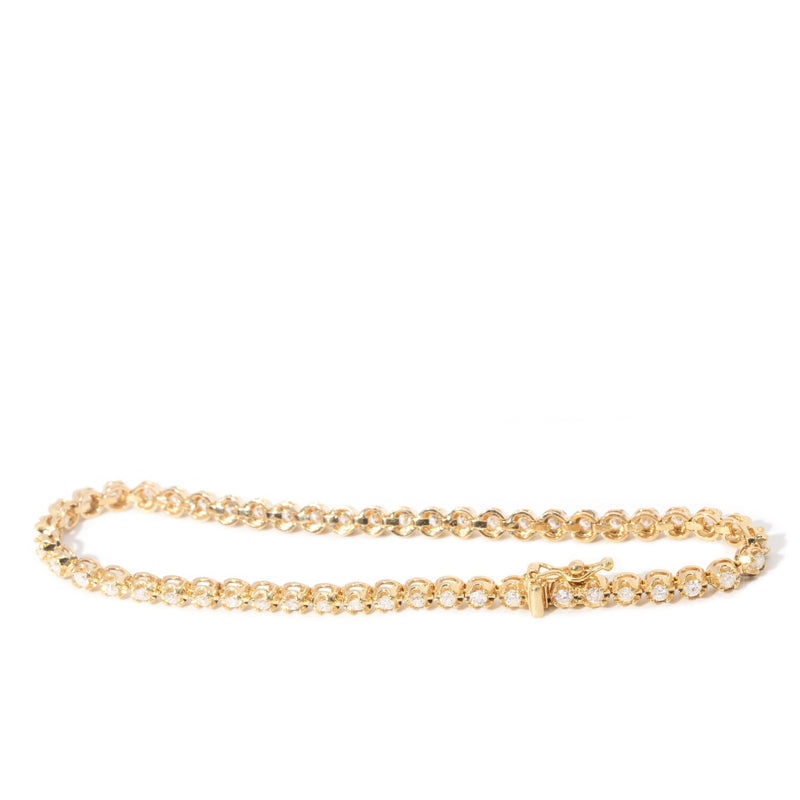 Contemporary Diamond Tennis Bracelet 18 Carat Yellow Gold