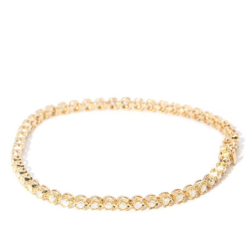 Contemporary Diamond Tennis Bracelet 18 Carat Yellow Gold