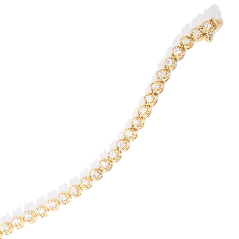 Contemporary Diamond Tennis Bracelet 18 Carat Yellow Gold