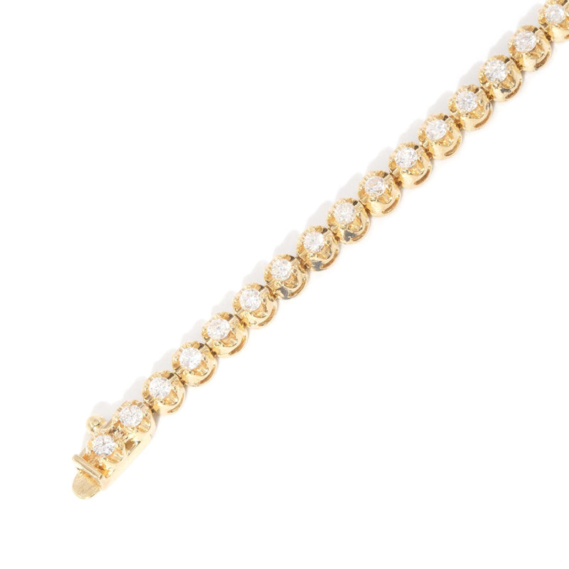 Contemporary Diamond Tennis Bracelet 18 Carat Yellow Gold