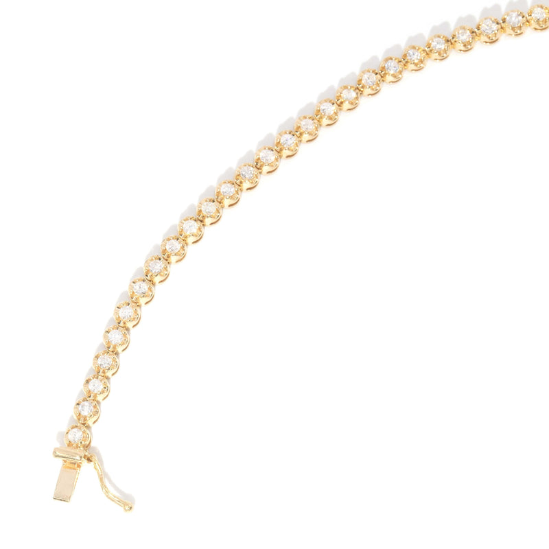 Contemporary Diamond Tennis Bracelet 18 Carat Yellow Gold