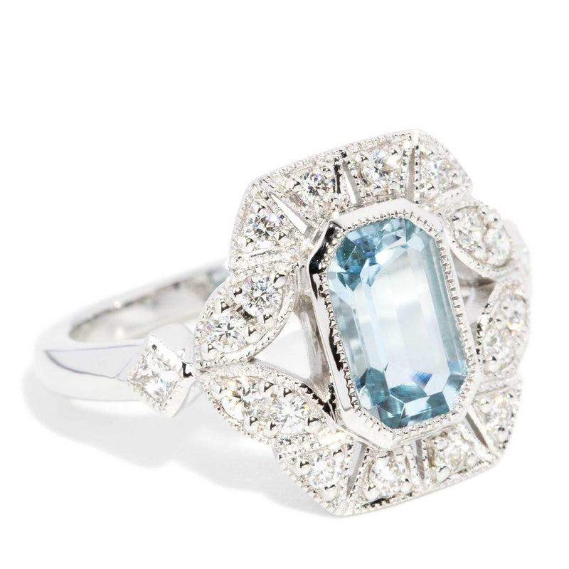 Keita 1.54 Carat Aquamarine & Diamond Ring 18ct White Gold