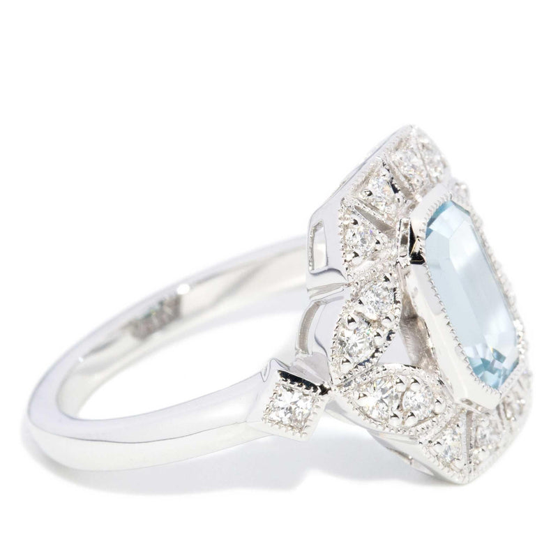 Keita 1.54 Carat Aquamarine & Diamond Ring 18ct White Gold