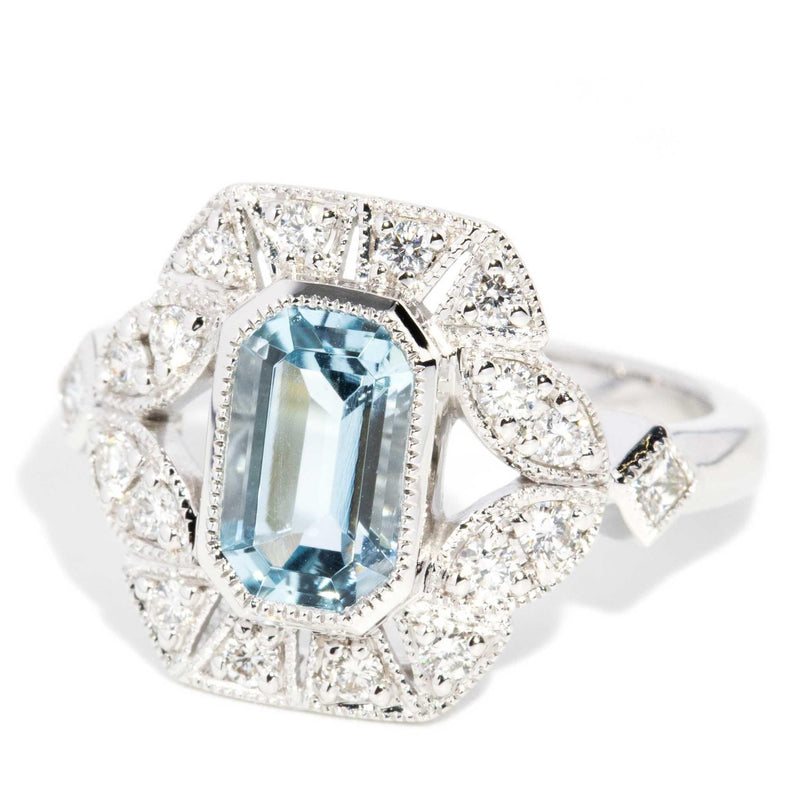 Keita 1.54 Carat Aquamarine & Diamond Ring 18ct White Gold