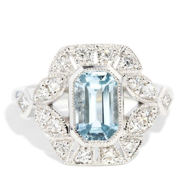 Keita 1.54 Carat Aquamarine & Diamond Ring 18ct White Gold