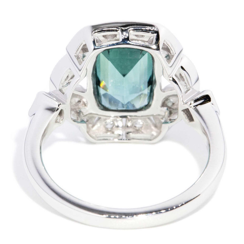 Keita 2.66ct Teal Tourmaline & Diamond Ring 18ct White Gold