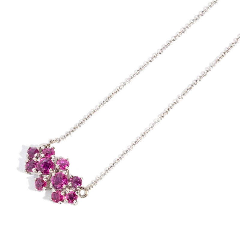 Kerry 1980s Ruby Necklet 9ct White Gold