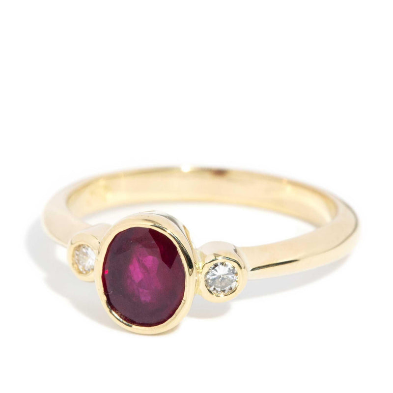 Khloe 1980s 1.00 Carat Ruby & Diamond Ring 18ct Gold