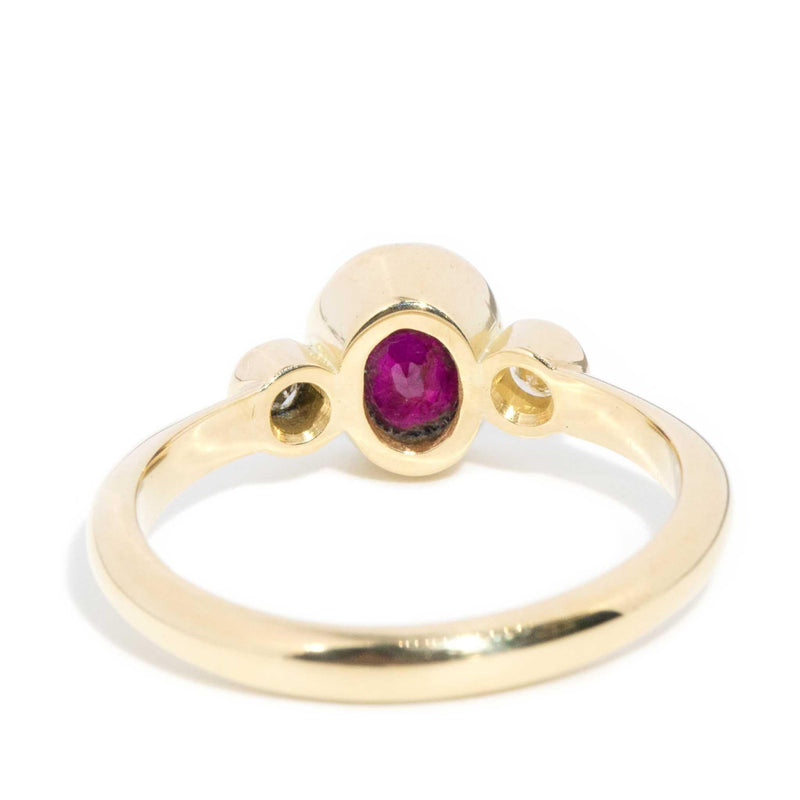 Khloe 1980s 1.00 Carat Ruby & Diamond Ring 18ct Gold