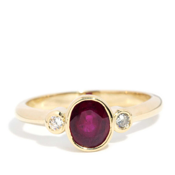 Khloe 1980s 1.00 Carat Ruby & Diamond Ring 18ct Gold