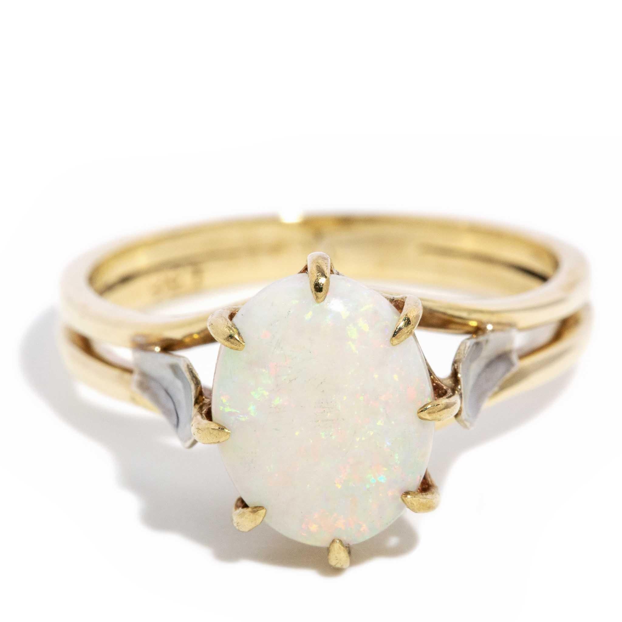 Kyleigh 1970s Oval Opal Ring 9ct Yellow Gold